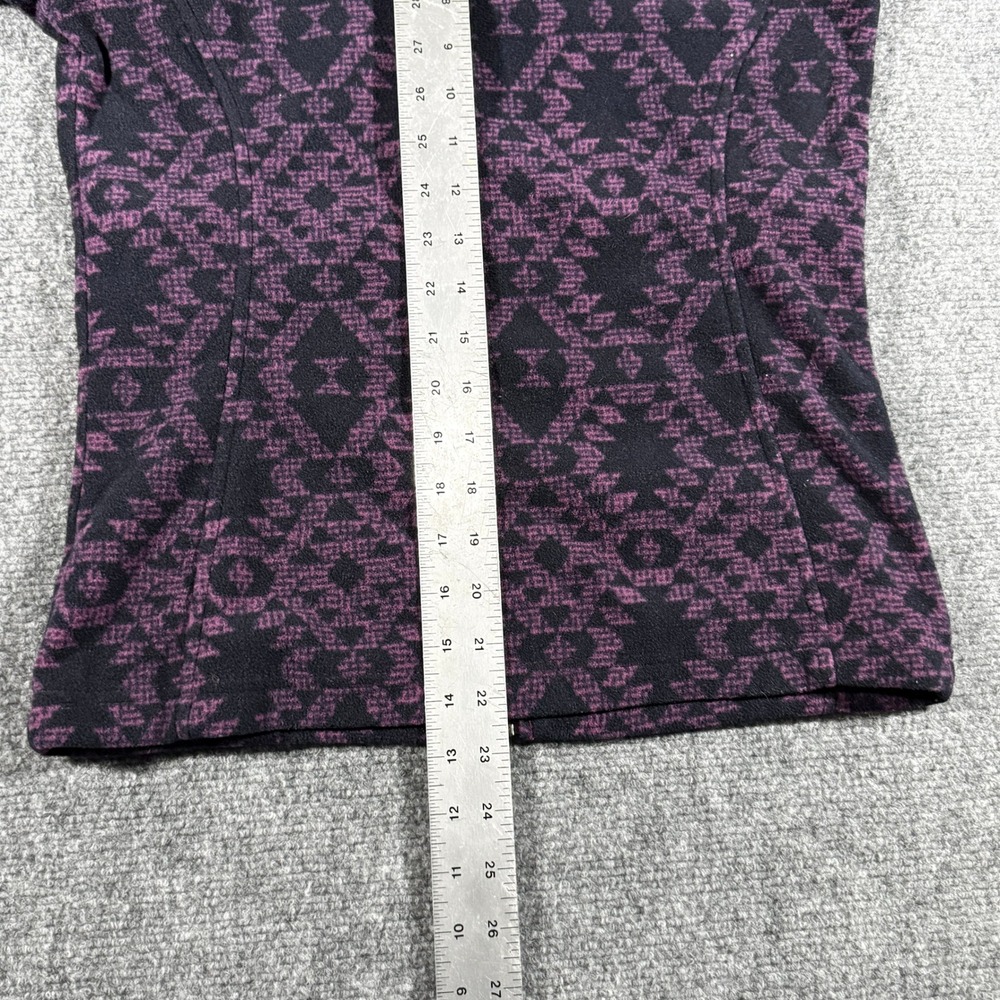 Columbia Womens‎ XS Full Zip Fleece Jacket Purple Black Geometric Aztec Pattern - Picture 6 of 7